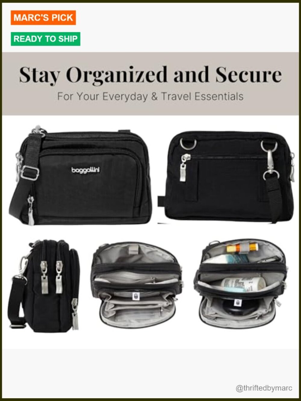 Convertible Crossbody Bag with RFID Wallet, Adjustable Strap, Water-Resistant - Picture 5 of 7